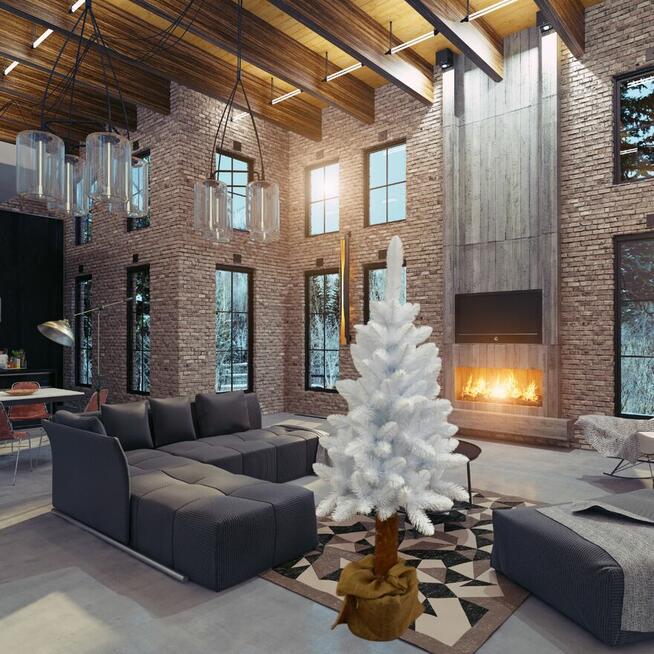 Choinka Biała Na Pniu 180cm Piękna Gęsta Sosna Śnieżka