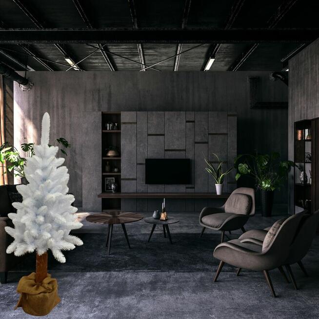 Choinka Biała Na Pniu 180cm Piękna Gęsta Sosna Śnieżka