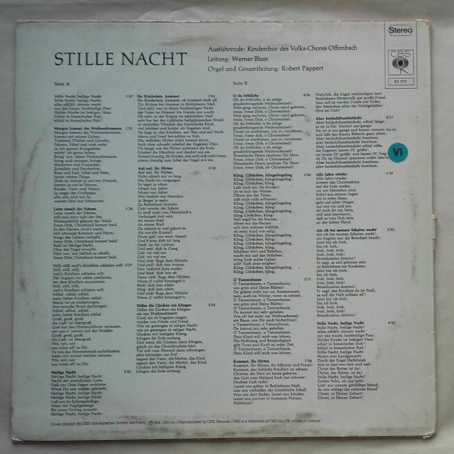 Kolędy Niemieckie śpiewa chór dziecięcy, winyl 1974 r.