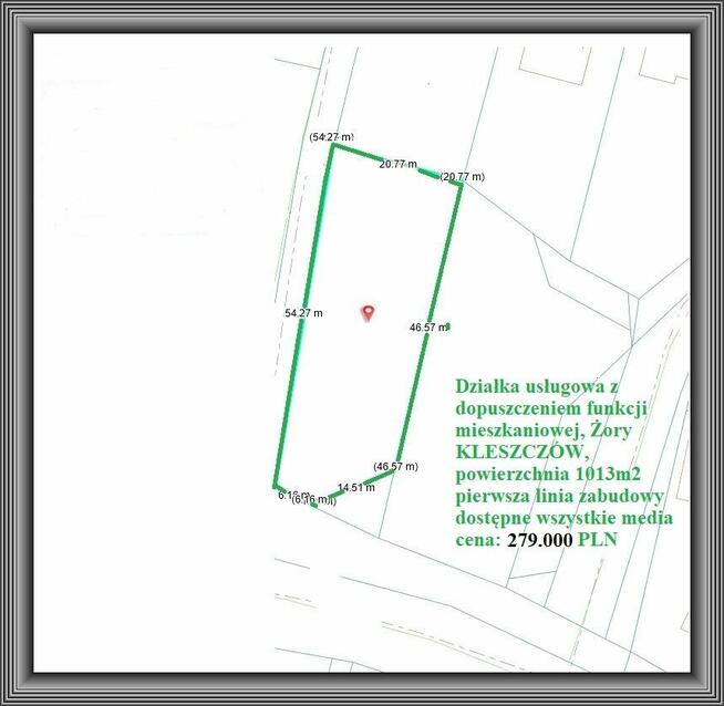 Działka usługowa z możliwością funkcji mieszkalnej Kleszczów