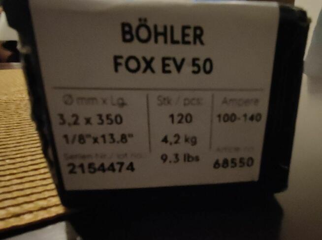 Sprzedam elektrody Böhler Fox ev 50