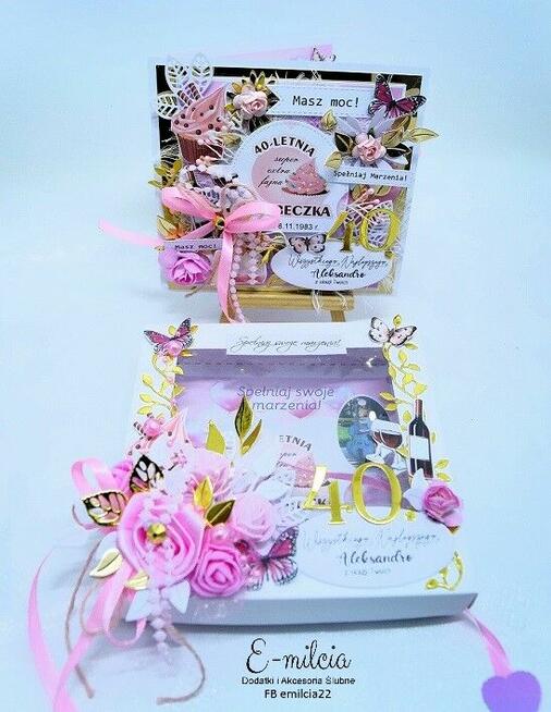 Kartka z życzeniami w pudełku z okazji 40 urodzin