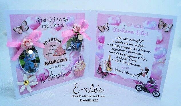 Kartka z życzeniami w pudełku z okazji 40 urodzin