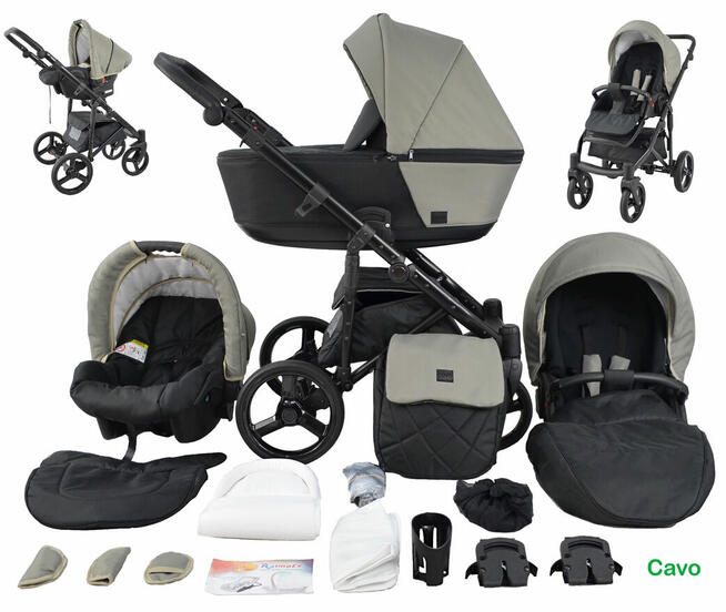 NOWOŚĆ Wózek Dziecięcy Cavo Premium 3w1 Wielofunkcyjny