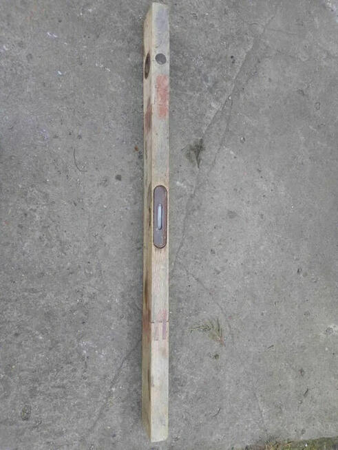 Poziomica drewniana 70 cm stara PRL dwa wskaźniki