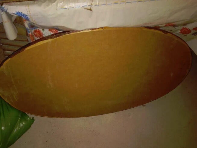 Lustro w drewnianej ramie drewniana rama brąz owal