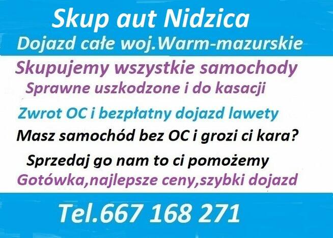 Kasacja, złomowanie ,skup aut Nidzica , całe i uszkodzone