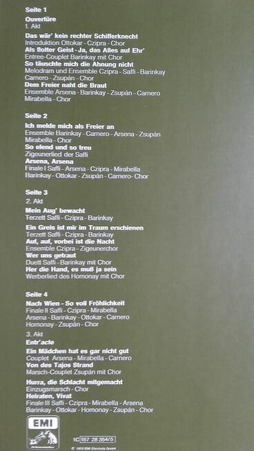 Johan Strauss Der Zigeunerbaron, album 2 LP 1970 r.