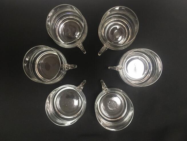 PRL stare szklanki filiżanki szlifowane 6 sztuk