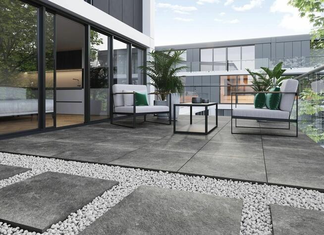 Płyty tarasowe antracytowe gat.1 60x60 Tacoma steel 2 cm