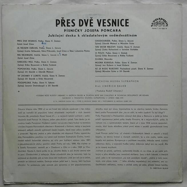 Śpiewają Polki i walczyki Josefa Poncar, winyl 1972 r.