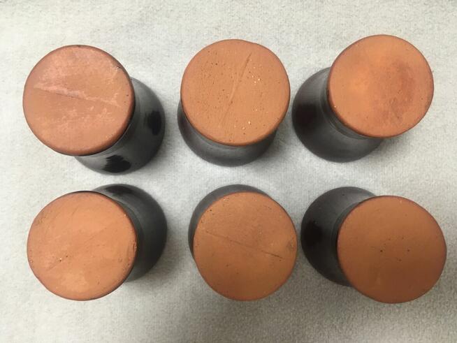 PRL stare kieliszki porcelit kamionka brązowe