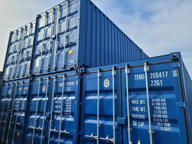 Kontenery 20DC/DV: zielony, kremowy, niebieski - sprzedam