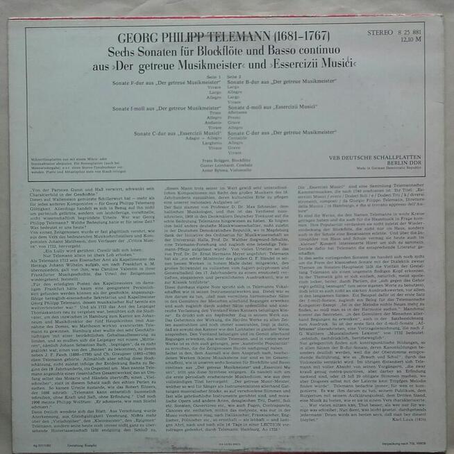Sonaty, Georg Philipp Telemann, winyl 1980 r.