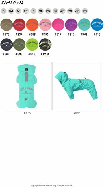 4XL Puppy Angel Kombinezon przeciwdeszczowy dla psa niebiesk