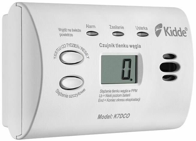 CZUJNIK CZADU TLENKU WĘGLA LCD K7DCO KIDDE Gwarancja 10LAT