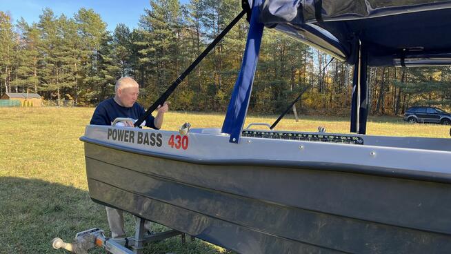 Łódź wędkarska z NAMIOTEM dł. 430 - tanio, sprawdzona firma!