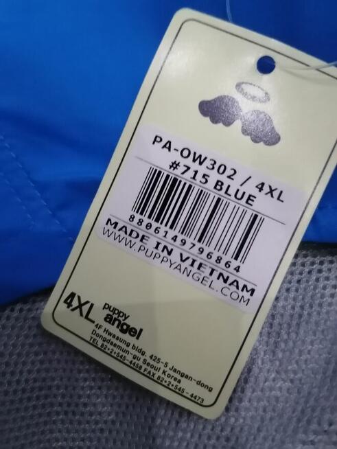 4XL Puppy Angel Kombinezon przeciwdeszczowy dla psa niebiesk