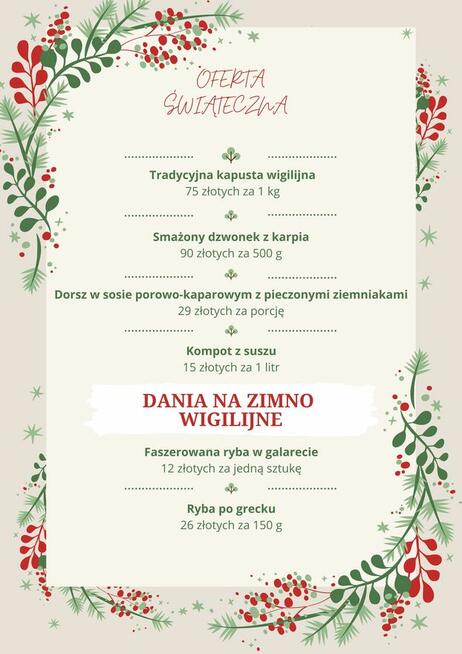 Catering świateczny 2023 - Dworek i Patio na Wdooktach