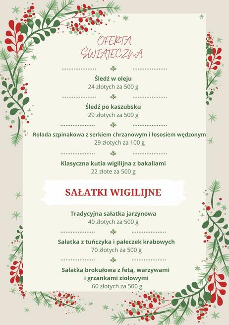 Catering świateczny 2023 - Dworek i Patio na Wdooktach