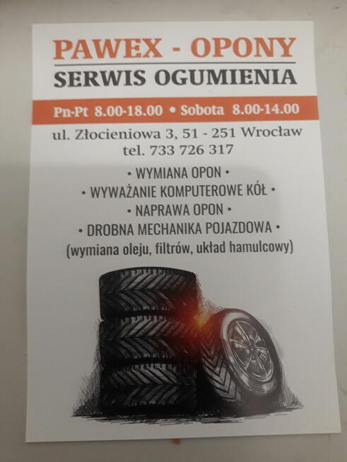 Serwis ogumienia, serwis klimatyzacji.