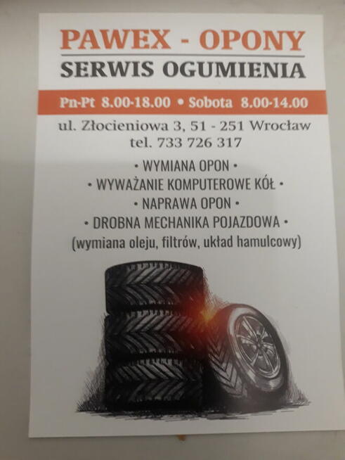 Serwis ogumienia, serwis klimatyzacji.