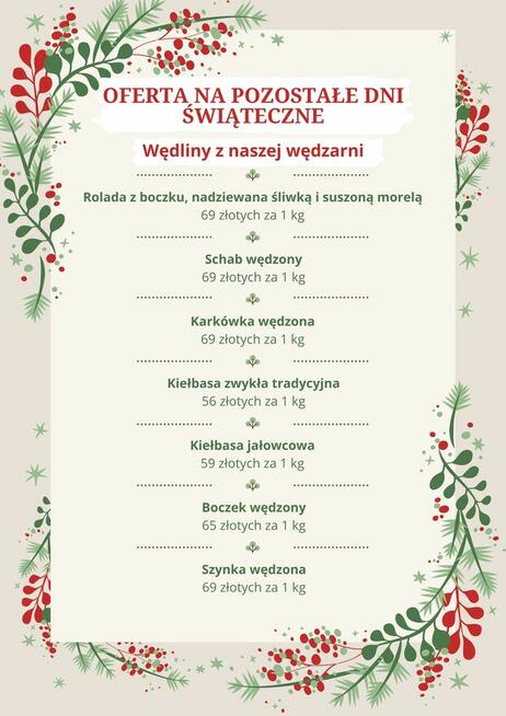 Catering świateczny 2023 - Dworek i Patio na Wdooktach