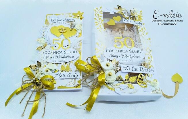 Kartka DL z życzeniami w pudełku z okazji 50 Rocznicy Ślubu