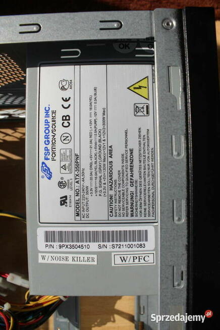 Obudowa komputera ATX + zasilacz, napęd DVD