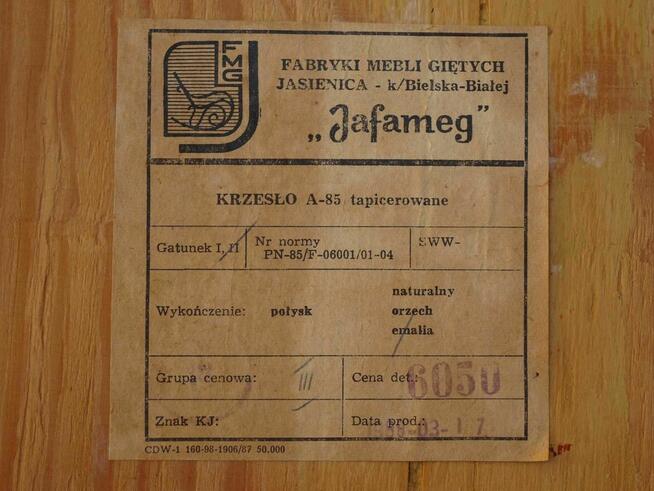 Fabryka Mebli Giętych Jafameg Krzesło A-85