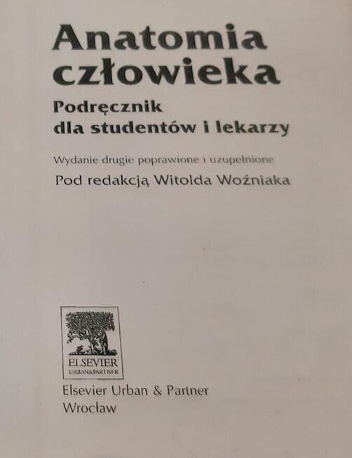 Anatomia człowieka Witolda Woźniaka podręcznik dla studentów