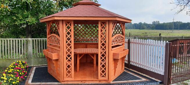 Altana drewniana ogrodowa szesciokątna