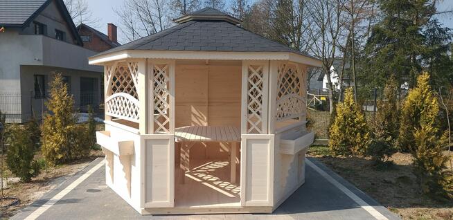 Altana ogrodowa drewniana sześciokątna