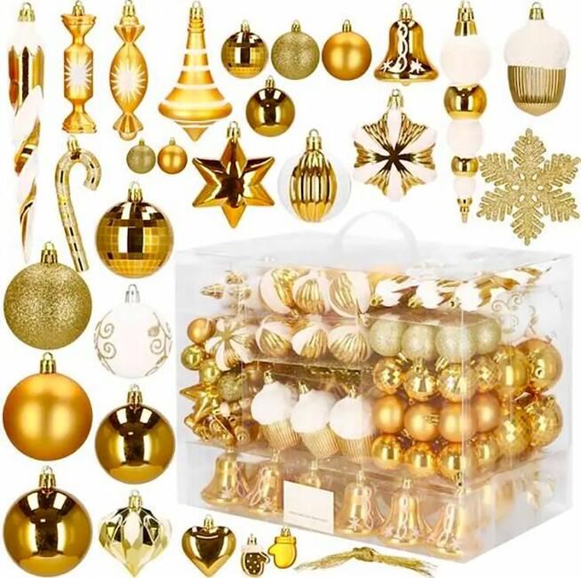 ZESTAW OZDÓB BOMBEK CHOINKOWYCH DO DOMU MIESZKANIA