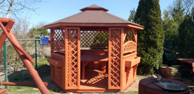 Altana ogrodowa drewniana sześciokątna