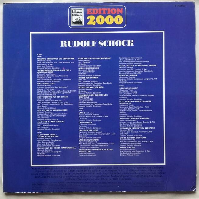 Rudolf Schock śpiewa utwory mistrzów, album 2 LP