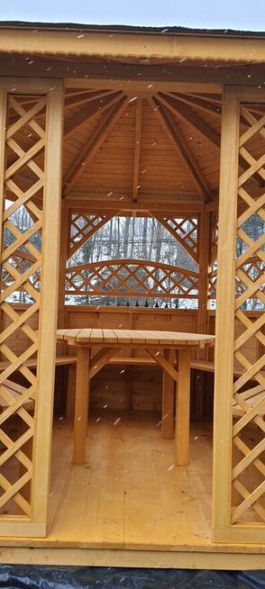 Altana drewniana ogrodowa szesciokątna