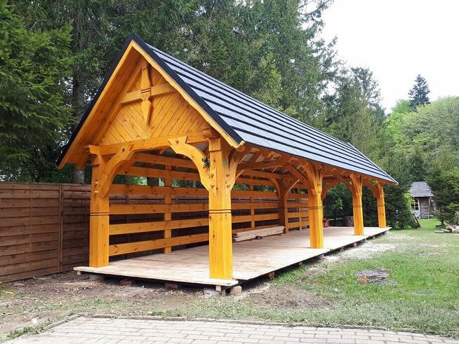Altana drewniana ozdobna , garaż , wiata garażowa , domek ,