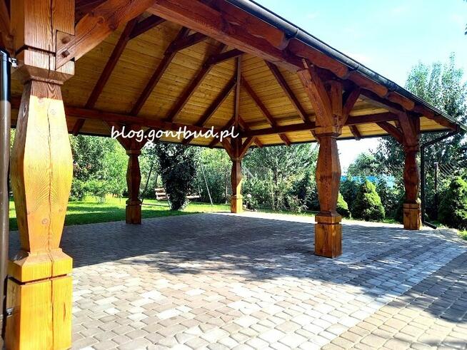 Altana drewniana ozdobna , garaż , wiata garażowa , domek ,