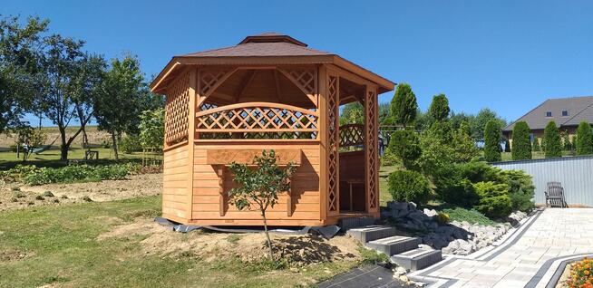 Altana ogrodowa drewniana sześciokątna