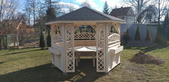 Altana ogrodowa drewniana sześciokątna