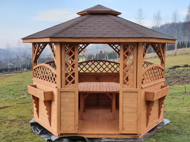 Altana ogrodowa drewniana sześciokątna