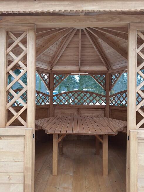 Altana drewniana ogrodowa szesciokątna