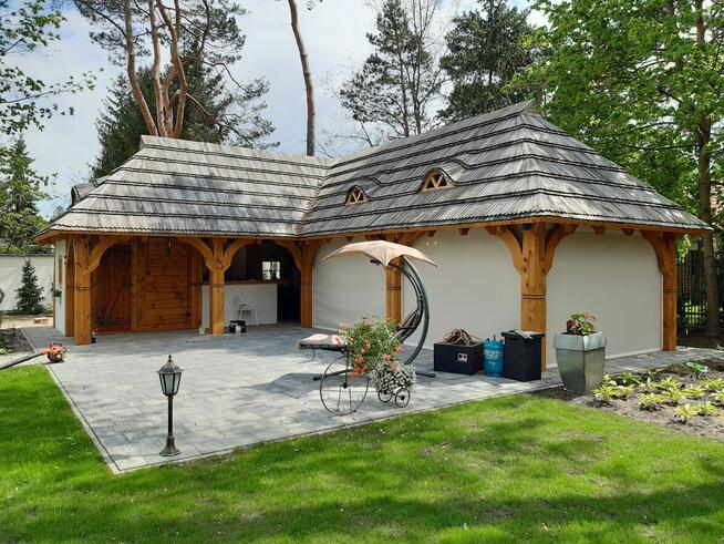 Altana drewniana ozdobna , garaż , wiata garażowa , domek ,