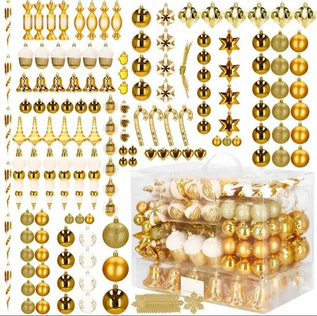 ZESTAW OZDÓB BOMBEK CHOINKOWYCH DO DOMU MIESZKANIA