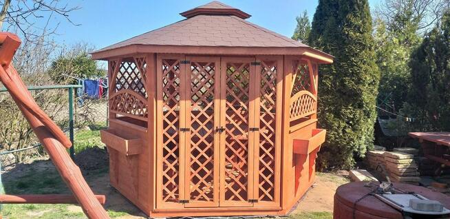 Altana ogrodowa drewniana sześciokątna