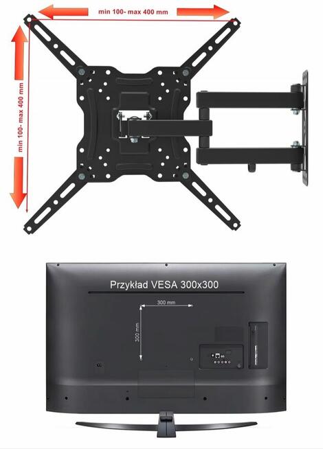 Uchwyt do telewizora regulowany 32-65 cali Kielce najtaniej
