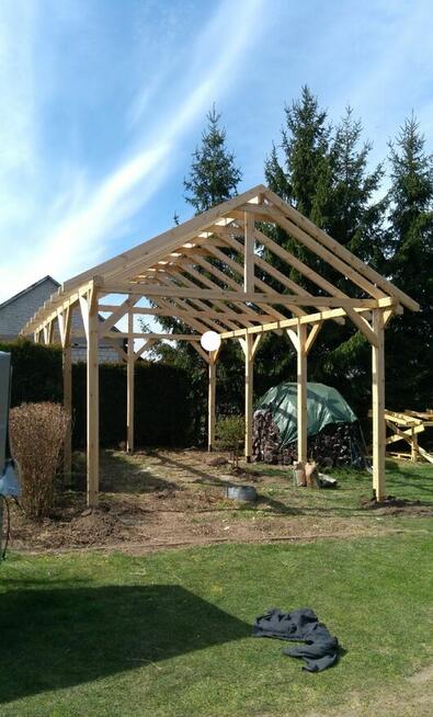 Wiaty, altanki, szopki, płoty drew., wiaty garażowe