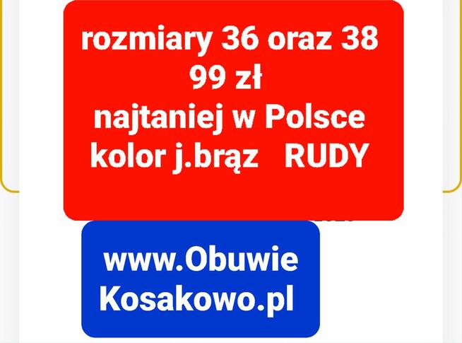 Rozmiary 36 i 38 sklep OBUWIE KOSAKOWO
