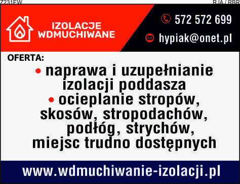 Docieplanie celulozą Naprawa uzupełnianie izolacji poddasza
